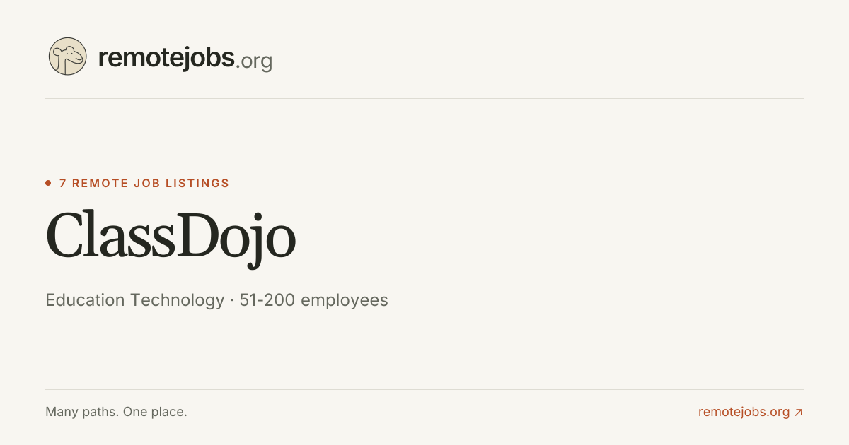 ClassDojo Remote Jobs & Careers — 7 Job Listings | RemoteJobs.org