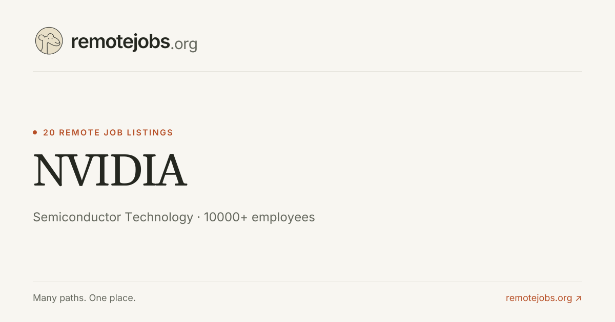 NVIDIA Remote Jobs & Careers — 20 Job Listings | RemoteJobs.org