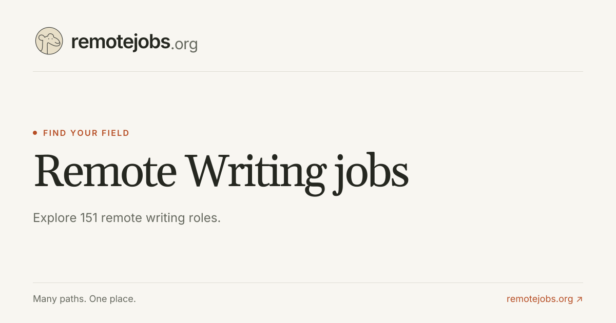 Remote Writing Jobs — 151 Listings | RemoteJobs.org
