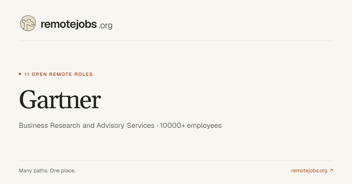 Gartner Remote Jobs & Careers — 11 Work From Home Positions ...