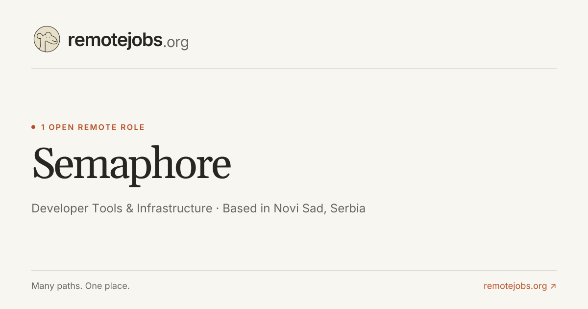 Semaphore Remote Jobs & Careers — 1 Work From Home Position ...