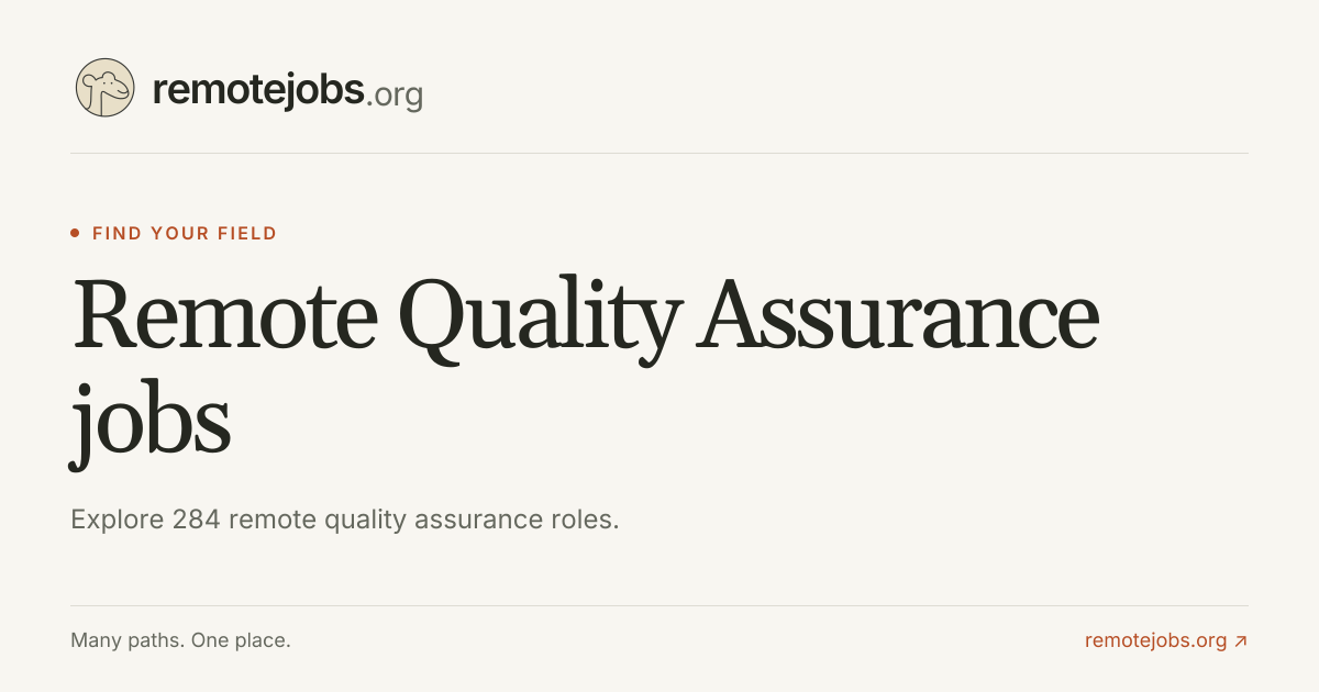 Remote Quality Assurance Jobs — 284 Listings | RemoteJobs.org