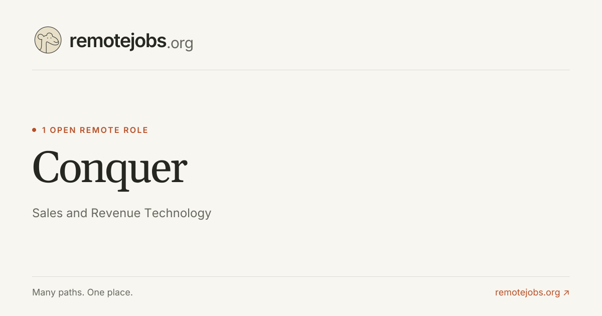 Conquer Remote Jobs & Careers — 1 Work From Home Position | RemoteJobs.org