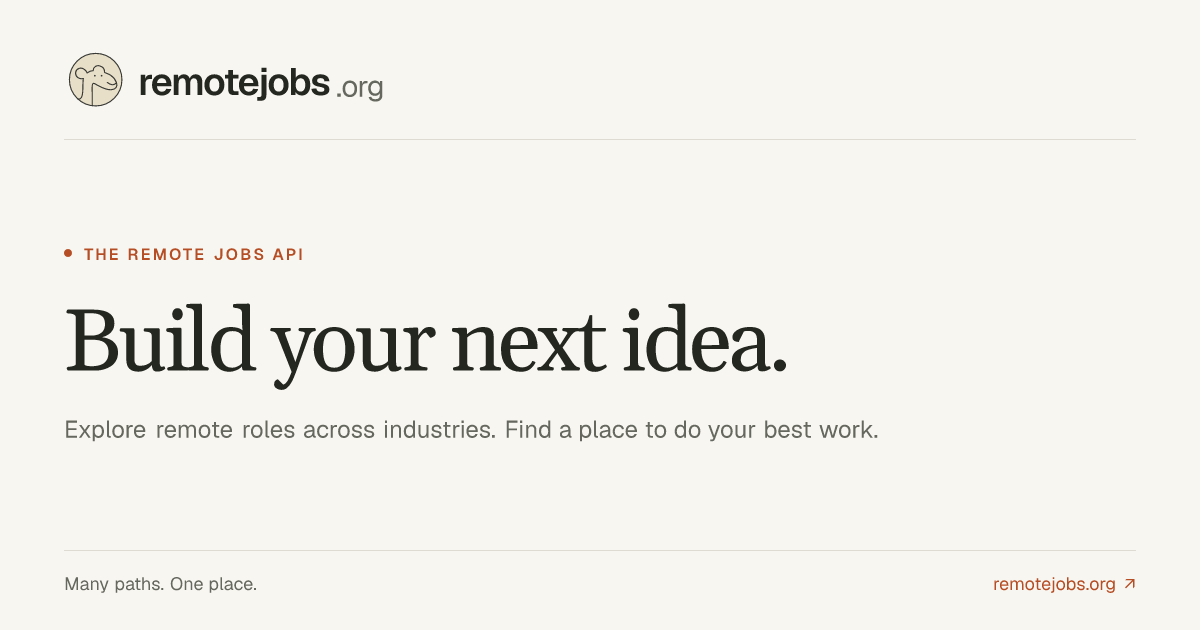 Remote Jobs API — Free, No Signup Required | RemoteJobs.org